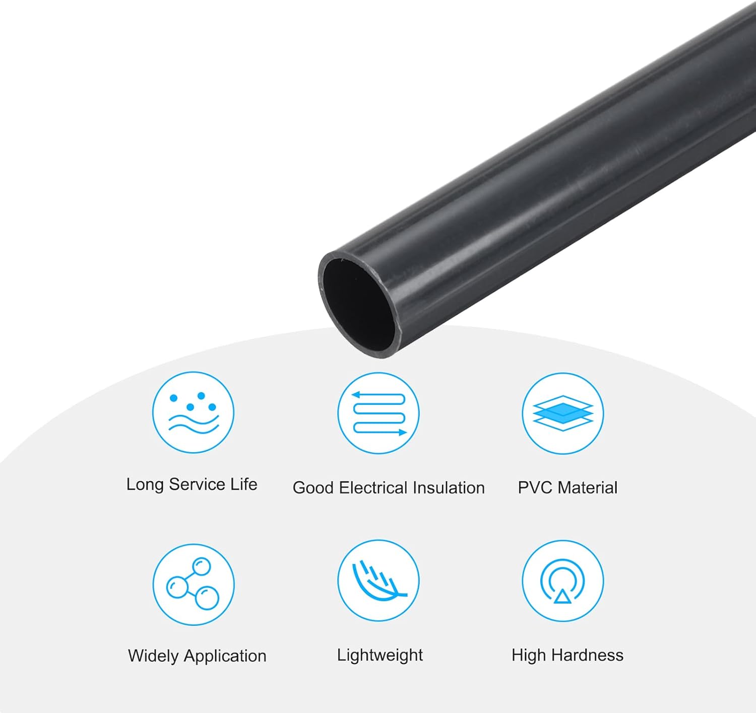 2Pcs PVC Rigid Tube Round Pipe 4-67.8mm ID for Water Pipe, Aquarium, Fish Tank, Greenhouse Garden(17.6mmx22mmx0.3m)