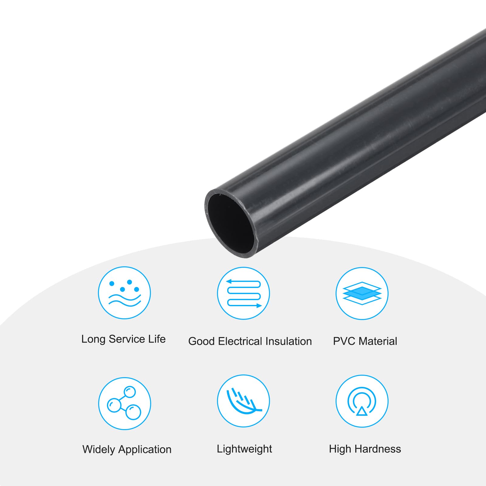 Tubo rígido Transparente de PVC, 2 Tubos Redondos rígidos de PVC for tubería de Agua(40.6mmx48mmx0.3m)