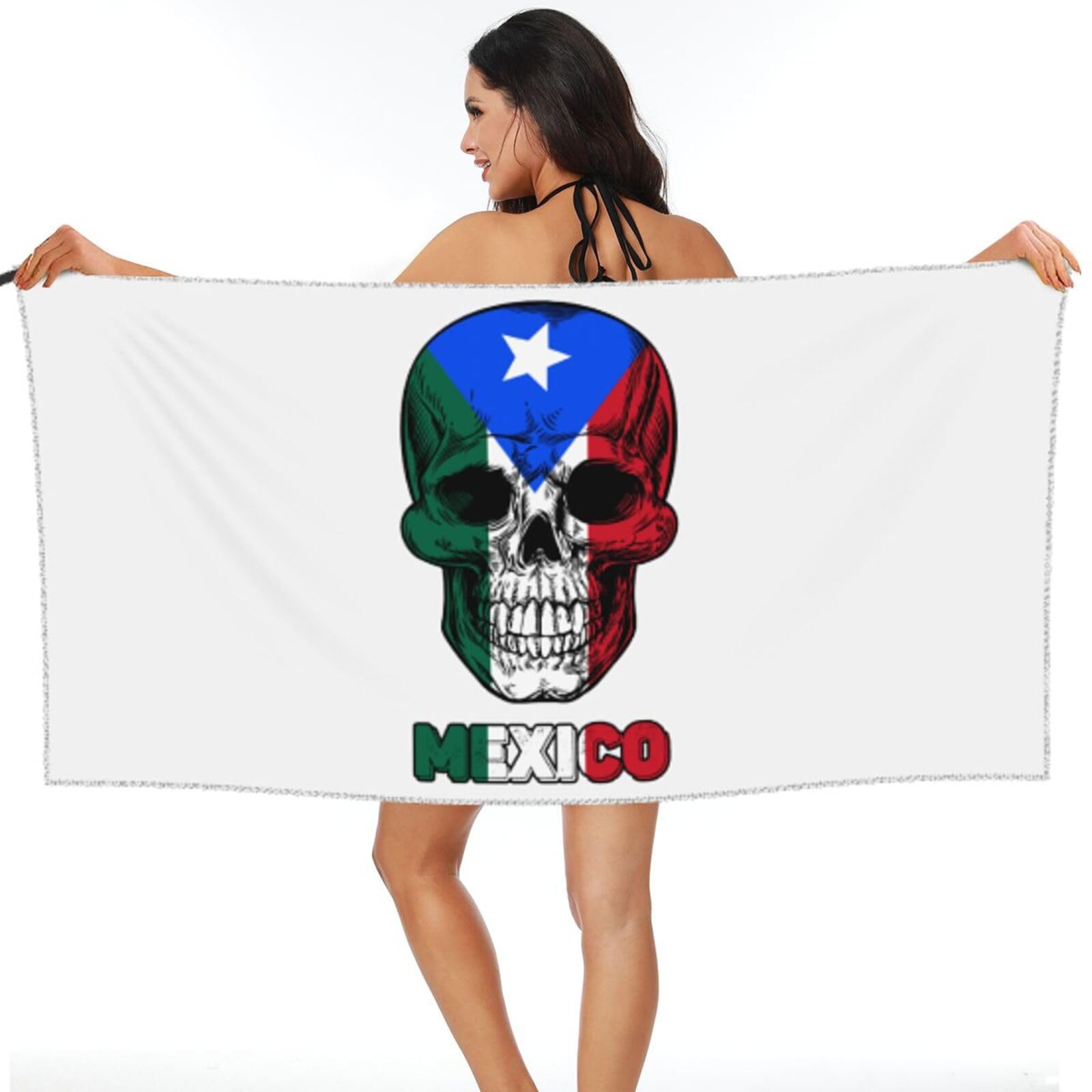 Serviette de plage Mexique et Porto Rico 80x130 cm drap de bain léger pour piscine