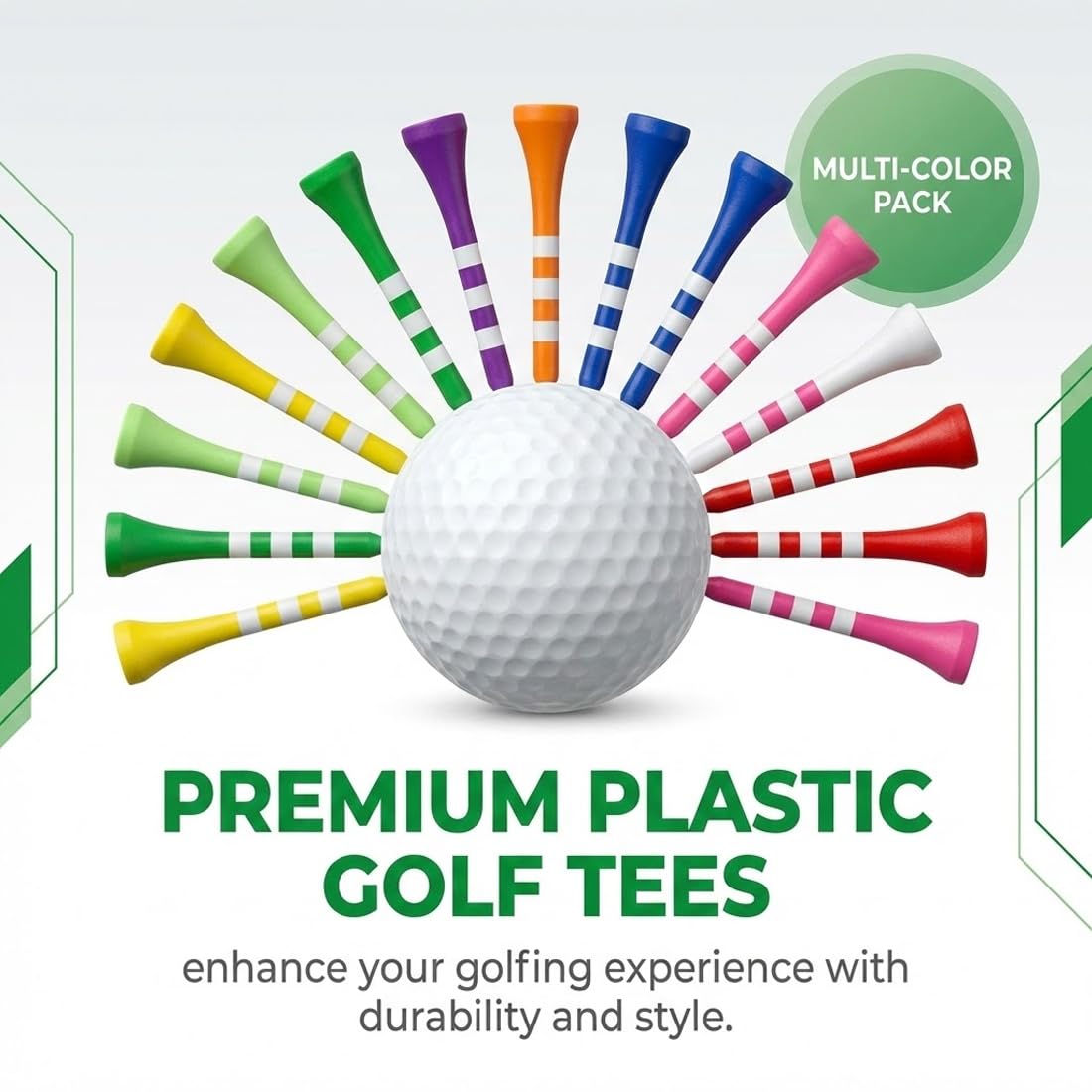 50 Pezzi Premium Tee da Golf in Plastica, Accessori per Campo da Golf, Ideali per Golfisti Amatoriali, Professionisti e Giovani, Perfetti per Drive e Allenamento (83mm) (Colorati)