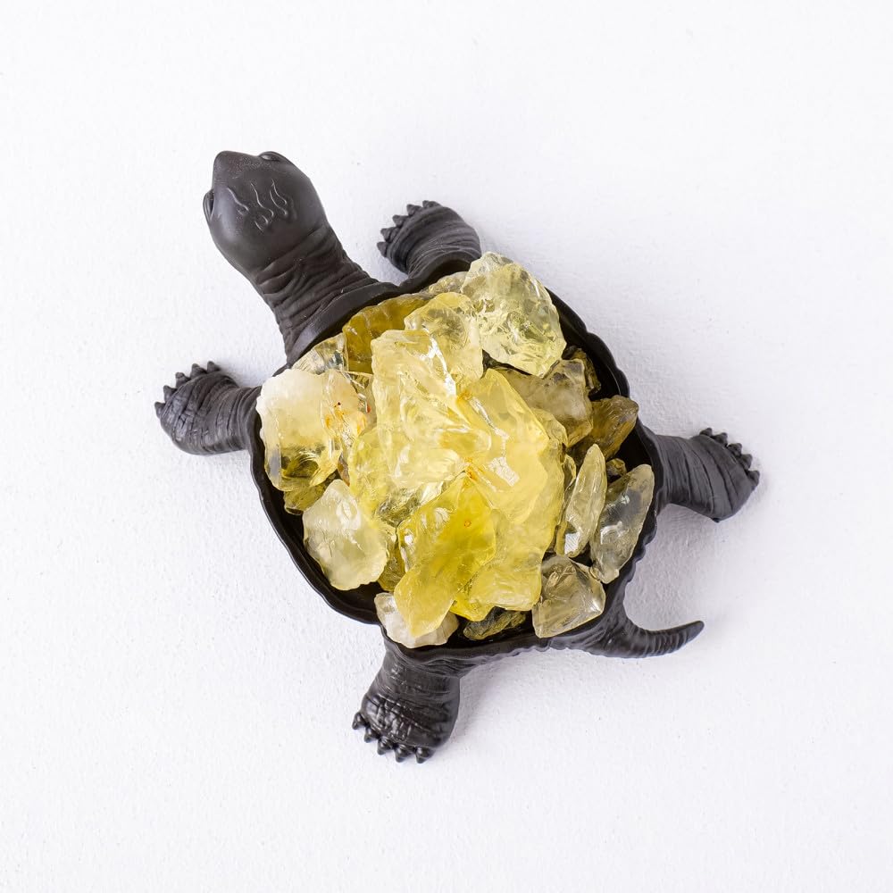 Estatua creativa de tortuga de cristal natural piedra cruda en bruto de citrino