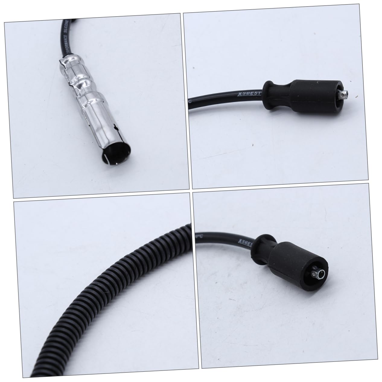 Zerodeko 12pezzi Cavi Candele di Accensione per Auto, Cavo di Ricambio Nero in Gomma e Lega di Alluminio, Installazione Semplice
