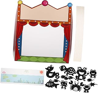 Vaguelly 1 Juego Material didáctico para títeres de Sombras Juguetes de Cuentos Modelo de marioneta de Mano Puesto de Mercado para niños Teatro de Marionetas para niños Papel Black