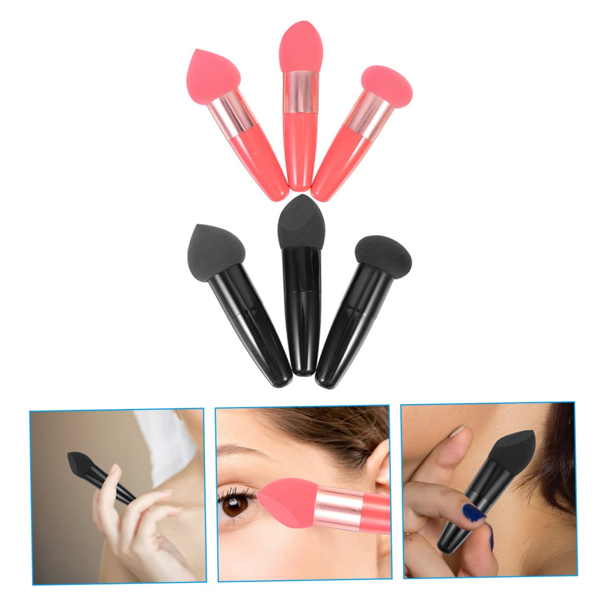 Healeved 30 Pièces Stylo de maquillage petit champignon makeup sponge latex accessoires de maquillage dame outils éponges outils de beauté + accessoires outil de maquillage Cœur pp