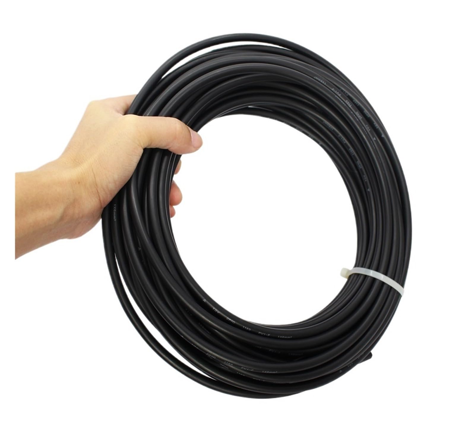 Cable fotovoltaico Solar de 100 metros/rollo, Cable fotovoltaico de 4 mm2, Cable fotovoltaico rojo o negro, Conductor de cobre, certificación XLP TUV (Color : Black)
