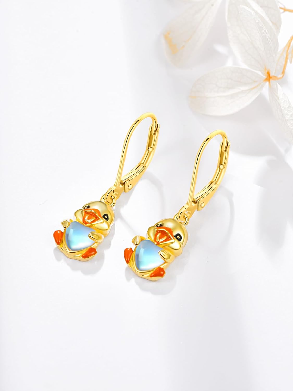 Dreamboat Hypoallergenic Animal Dangle Drop Earrings for Women 925 Sterling Silver Cute Moonstone Animals Jewelry Gifts for Sensitive Ear - Image 2