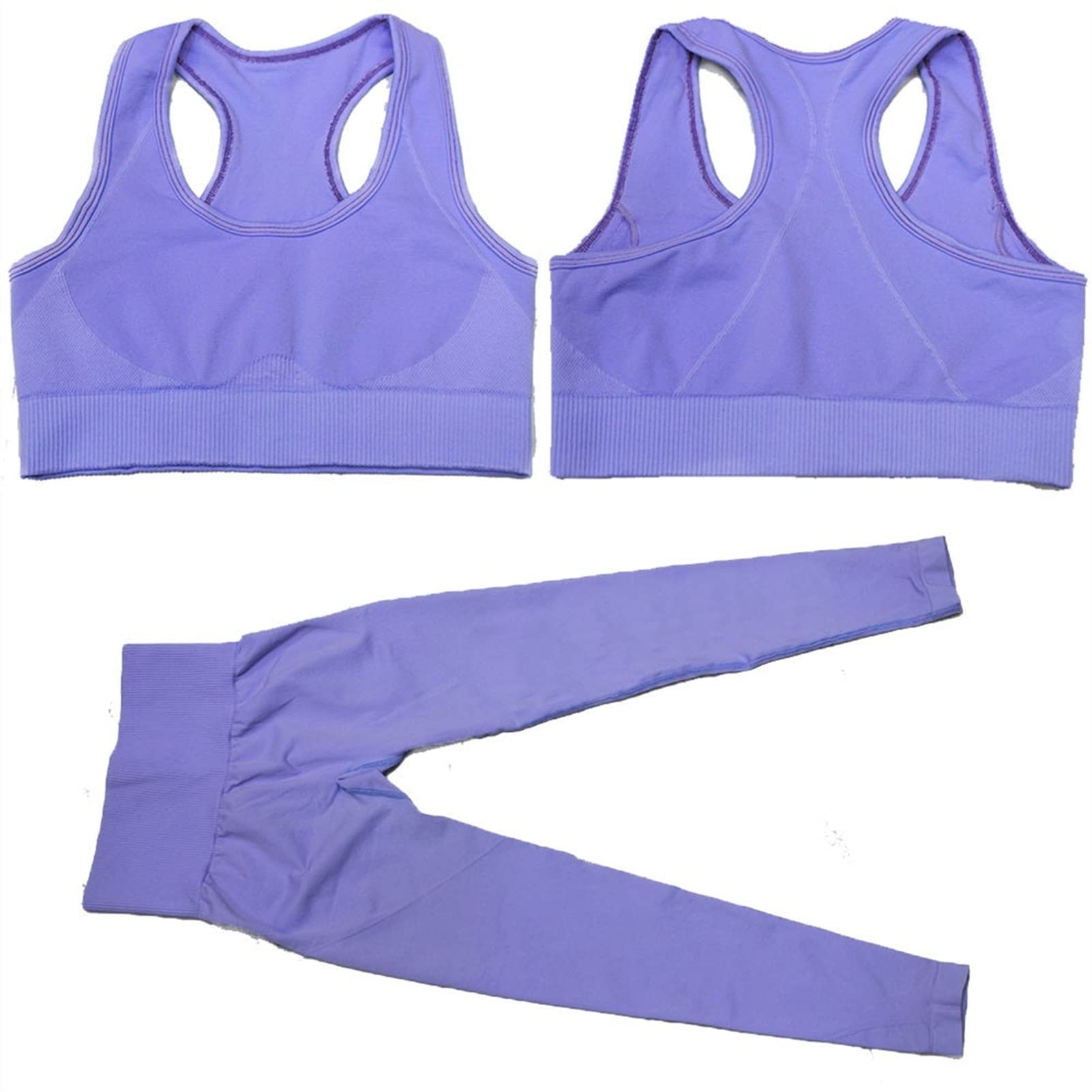 Damski strój sportowy do jogi, dres treningowy, zestaw do treningu dla kobiet, 2 sztuki, wysoki stan, legginsy do jogi, zestaw sportowy biustonosz bez ramion, Crop Top Gym odzież bezszwowa do fitnessu, dres do joggingu