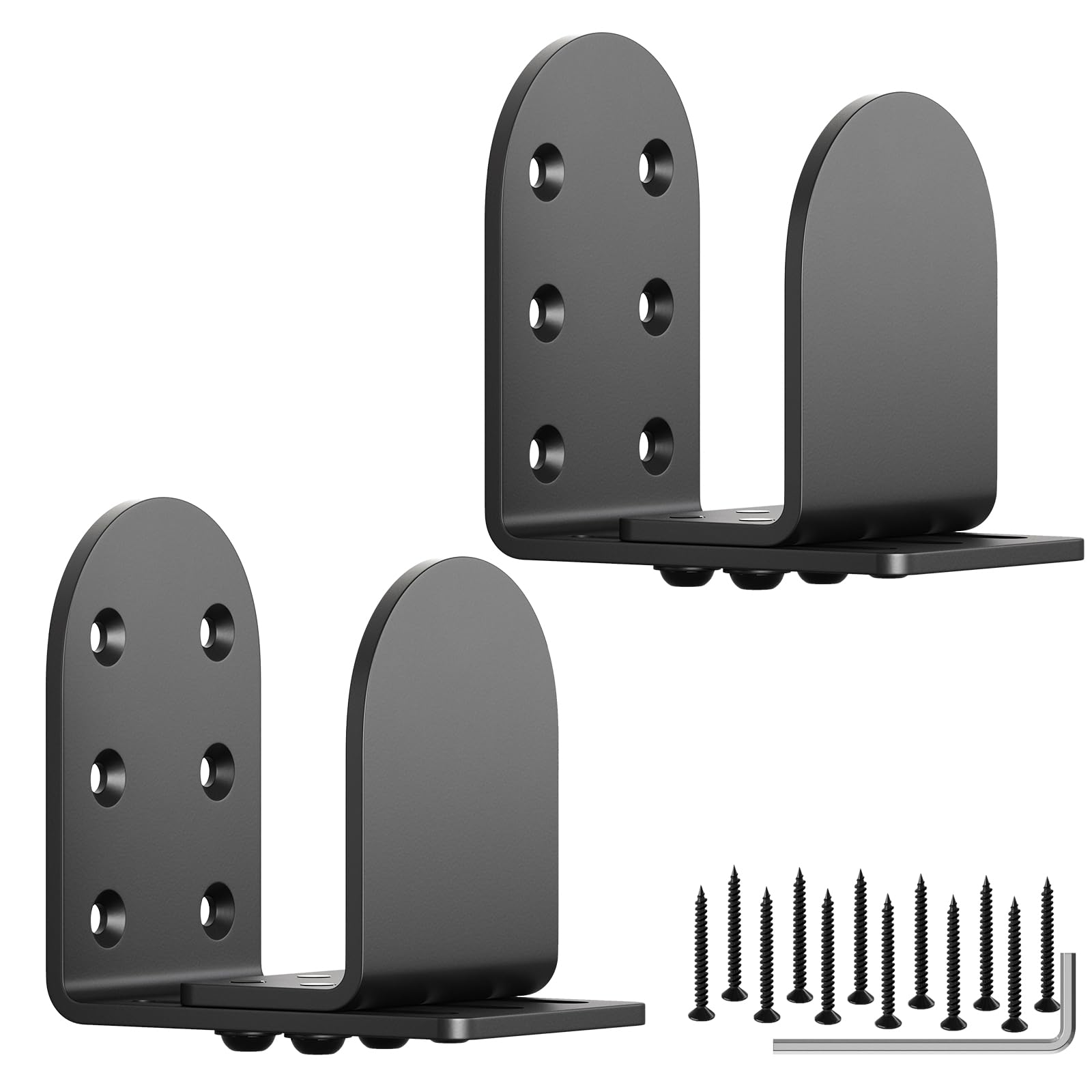 Soportes ajustables de barricada para puerta, resistentes, color negro, 2 unidades