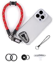 Vista 21 de project-cb Correa de teléfono para mano/muñeca, Parche de cordón para teléfono ×2, Soporte para funda de teléfono celular, Correa de muñeca para Rojo