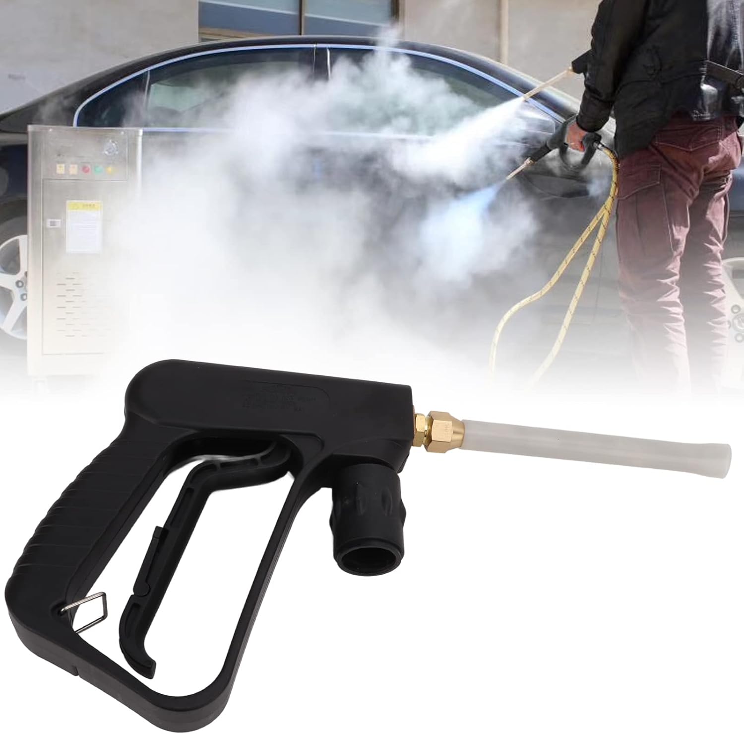 Socobeta Mini Steam Spray Gun Lightweight Compact Heat 2750PSI Car Wash Steam Gun for Washing Shop Home
