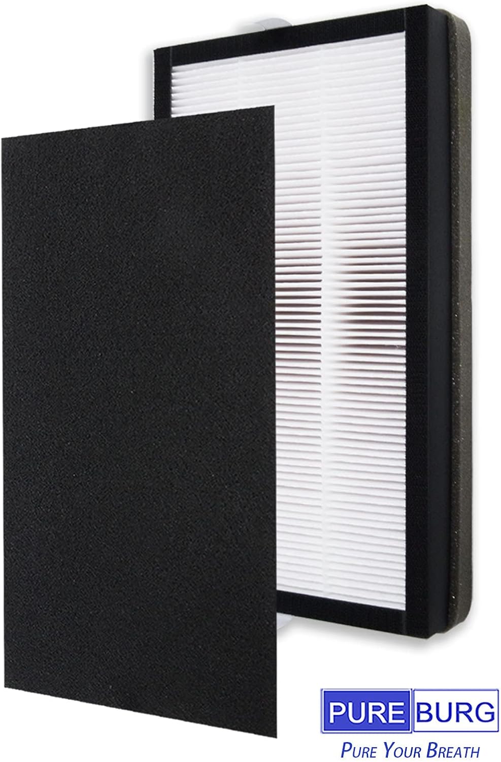 PUREBURG Replacement Filter Compatible with Filtrete F1 Filter Fits FAP-C01-F1 & FAP-T02-F1 FAPF-F2-A FAP-C01-F2 & FAP-T03-F2 Air Purifiers,2-Pack H13 HEPA + 8 Carbon Pre-Filters