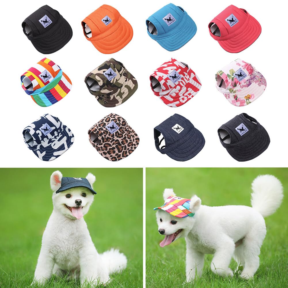 Cappellino Da Baseball Per Cani - Regolabile, Protezione Solare, Fori Per Orecchie, Blu M - Foto 4
