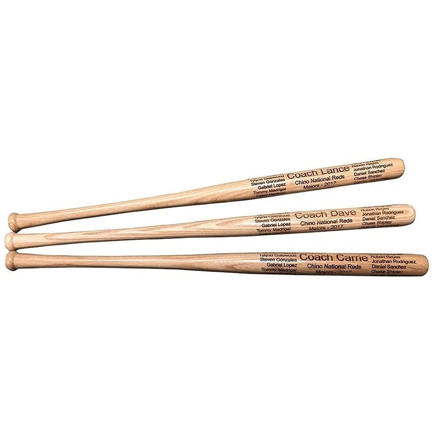 Bird’s Wood Shack Mini Baseball Bat Keepsake - Premium Quality Wood, Laser-Engraved Customizable Mini Bat for Teammates, Coaches, Ring Bearers - Unique Wooden Baseball Bat Decor - 18-inch