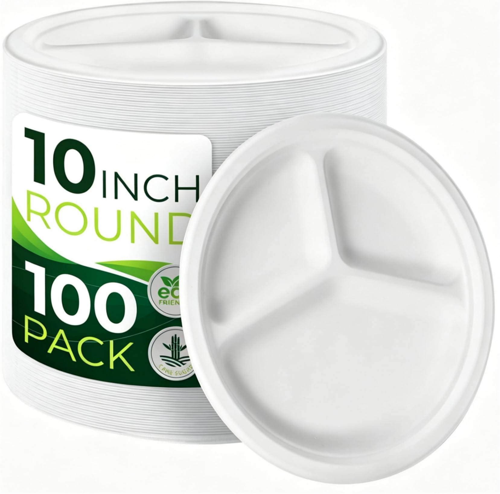 Compostable Plates - 150 Sugarcane Plates -13