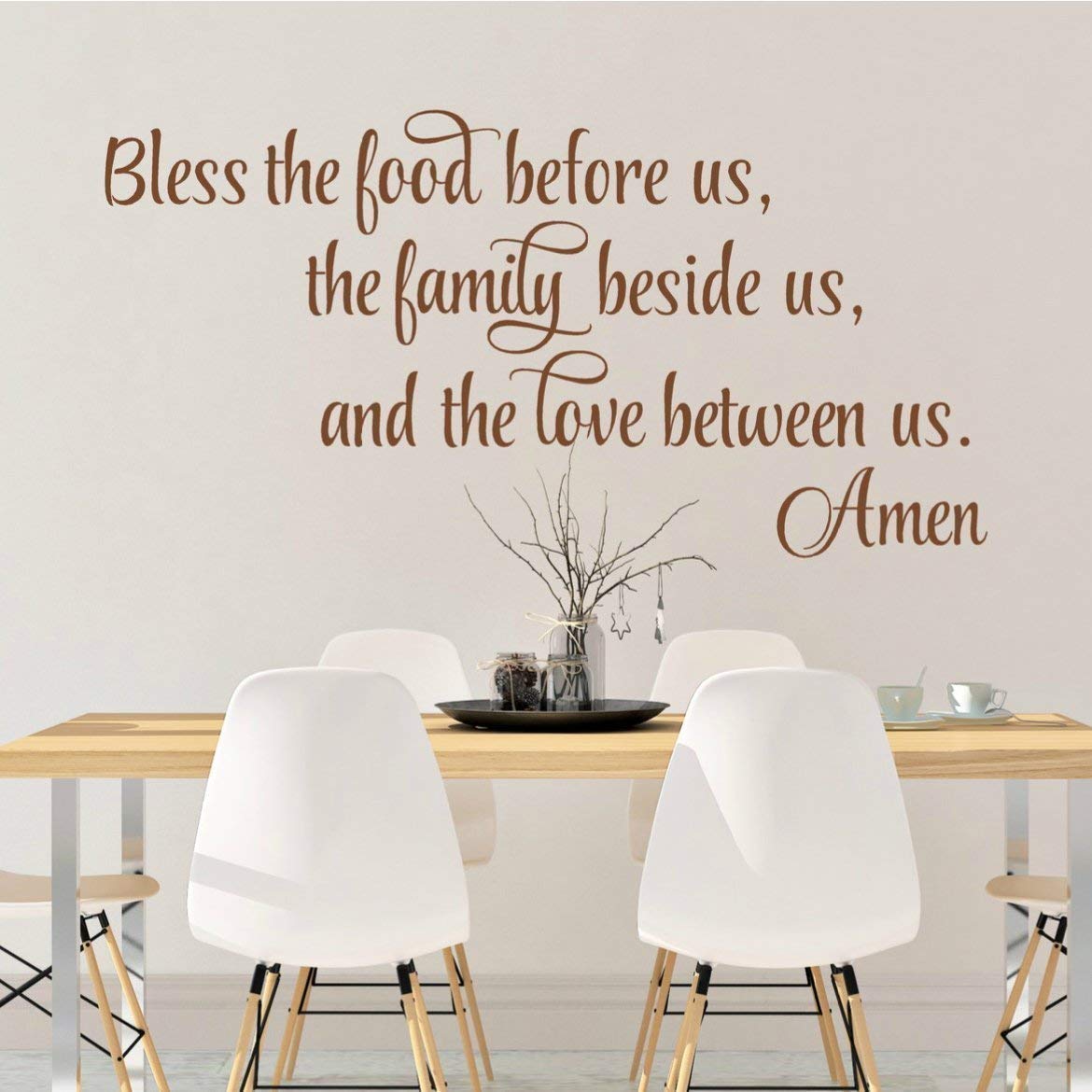 Bless The Food Before Us Wall Decal, Dinner Blessing Wall Decor, Religious Prayer Quotes, 30 Colors & Several Sizes