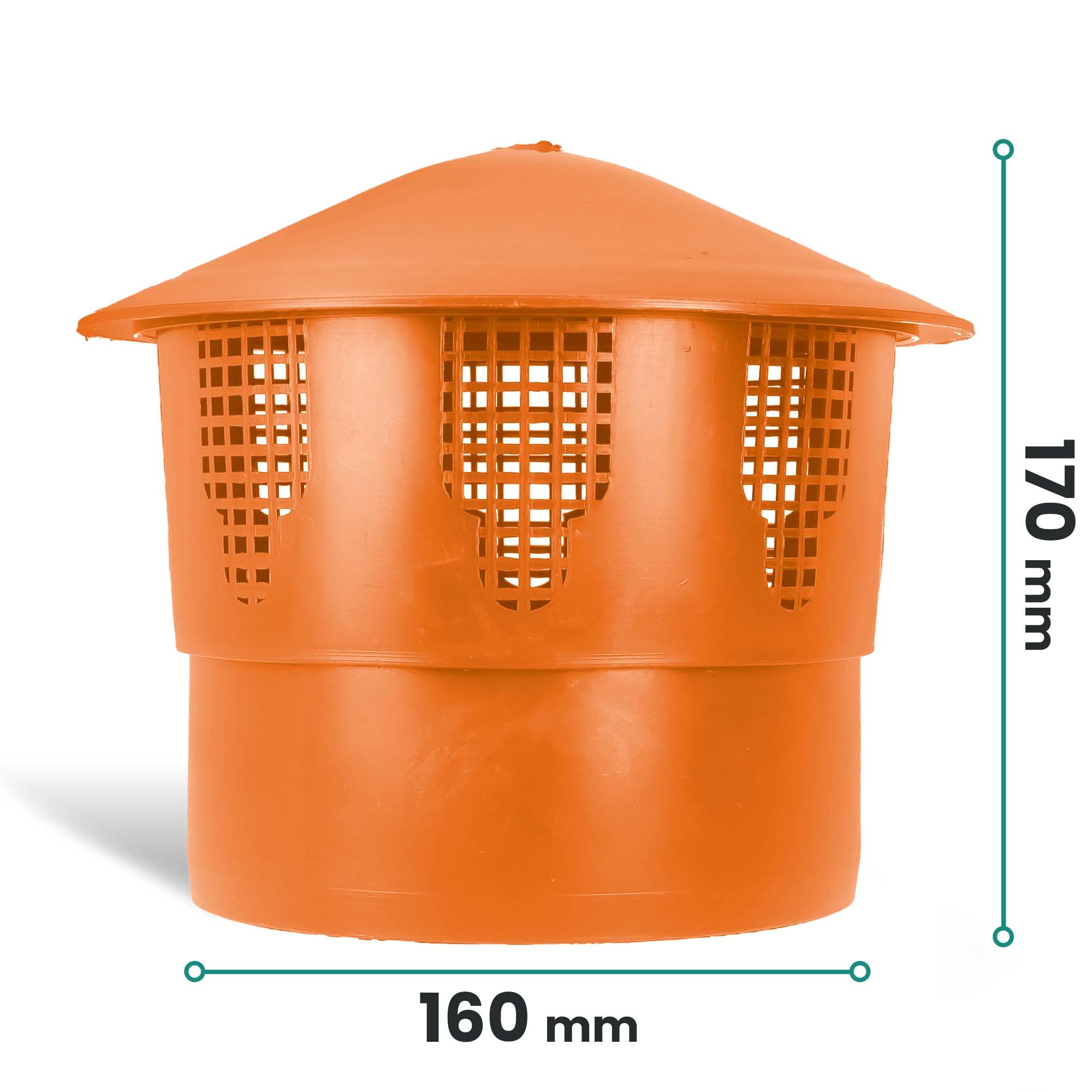 Cubierta De Lluvia Tapa De Ventilación Del Tejado (160 mm | Naranja)