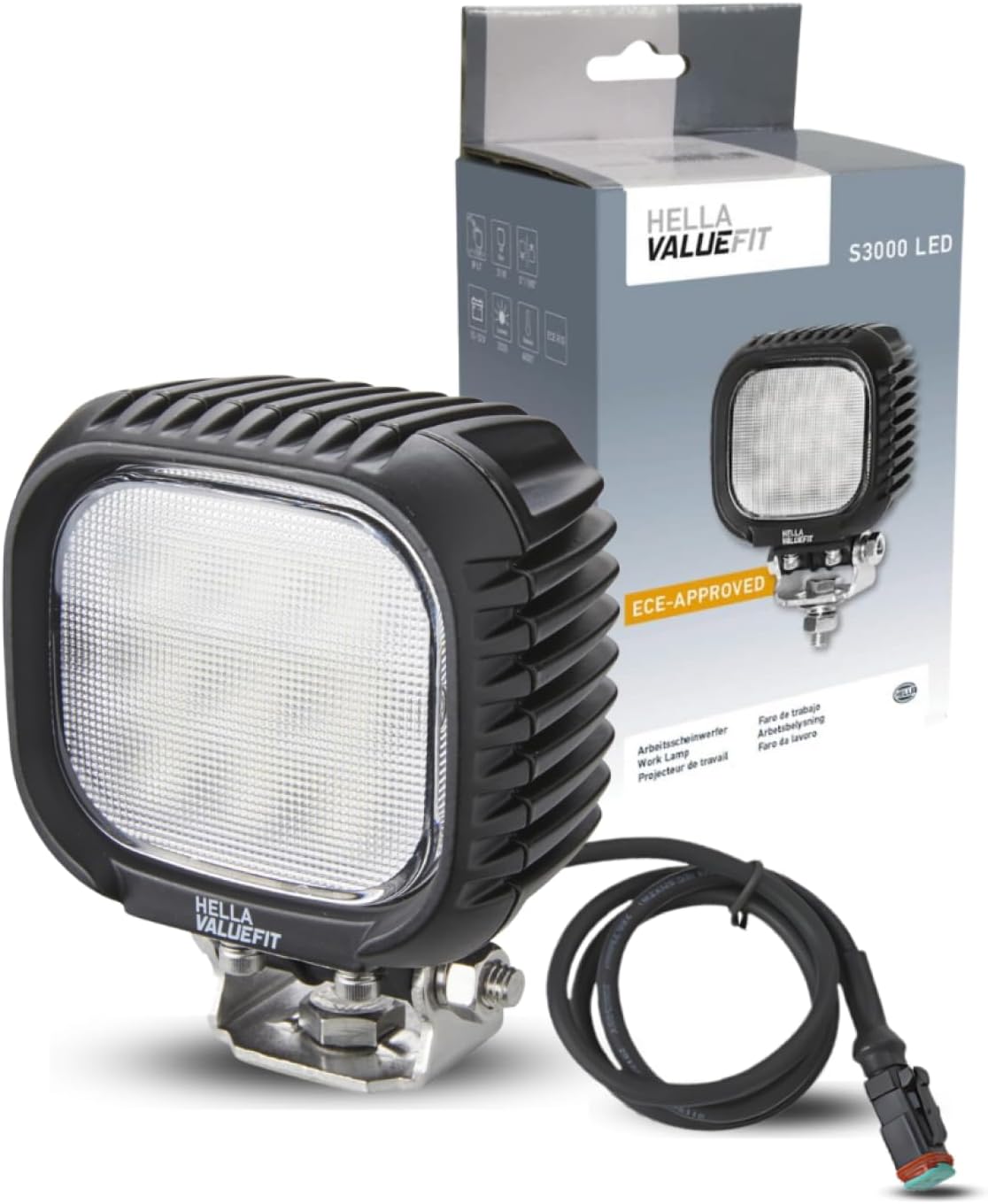 Valuefit S3000 LED Work Light 12-24 Volt - 3000 Real Lumens Strong - IP67 Waterproof - Off-Road Headlight for Tractor Car Truck SUV UTV ATV - 1GA 357 109-002