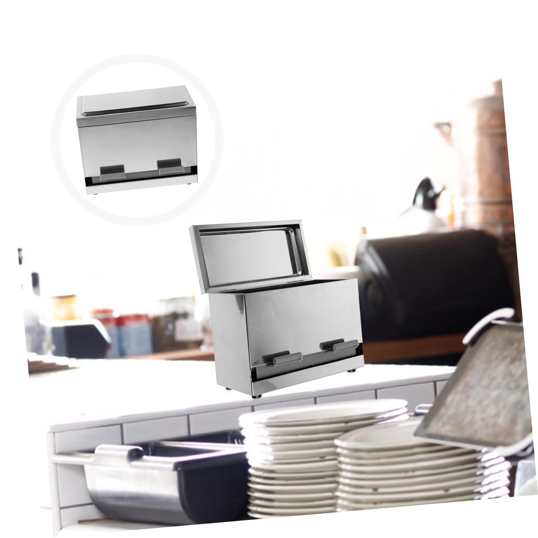 Automatischer Edelstahl Strohhalm Essstäbchenhalter mit Pressmechanismus Langlebige Aufbewahrungsbox für Gastronomie und Zuhause Vielseitig Platzsparend für Cafés und Restaurants