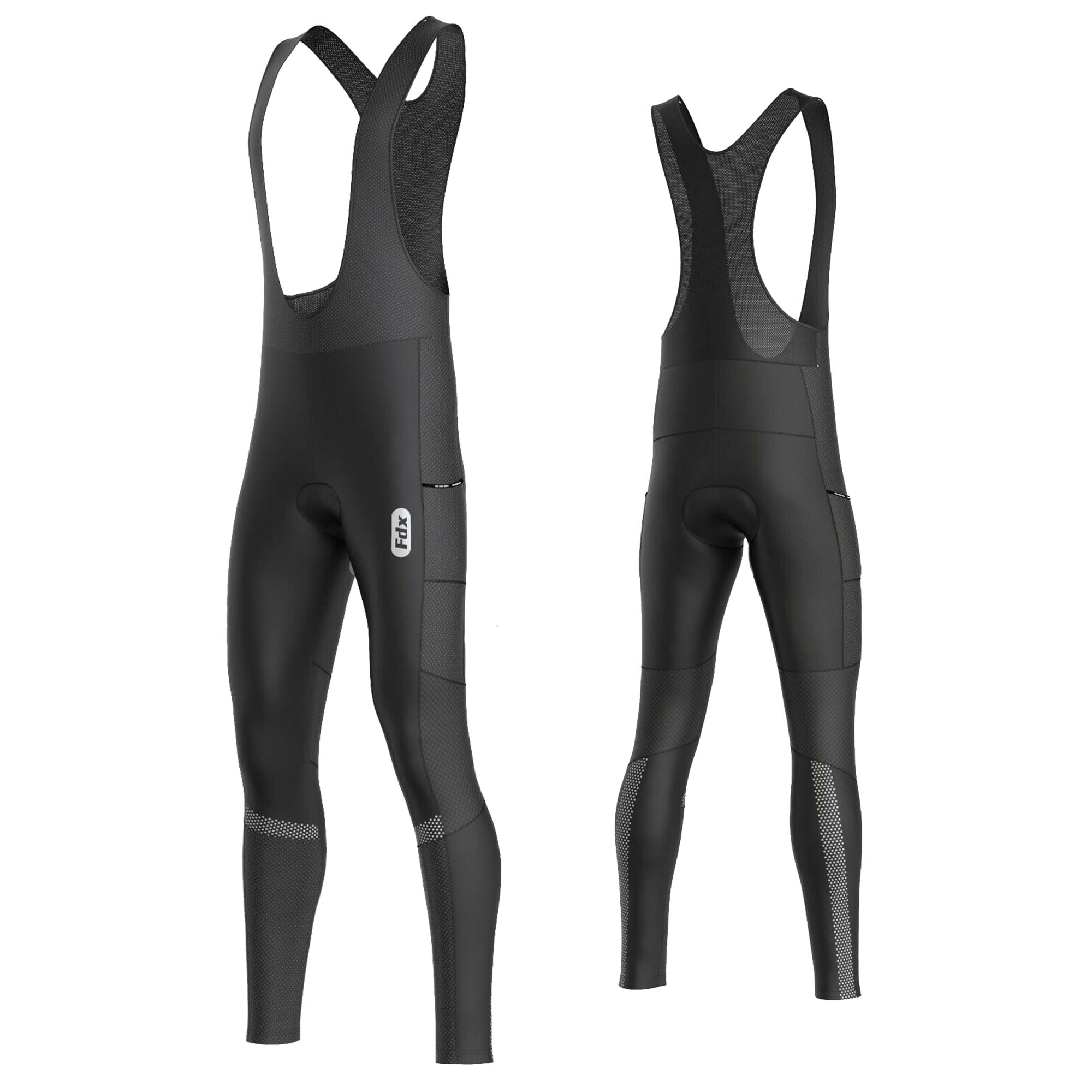 Men’s Cycling Bib Tights, Italian Thermal Super Roubaix, Water Resistant, Windproof Cycle Trousers, 3D Padded, Lightweight Bibs Pants Winter Cycle Bottom, Bicycle Leggings