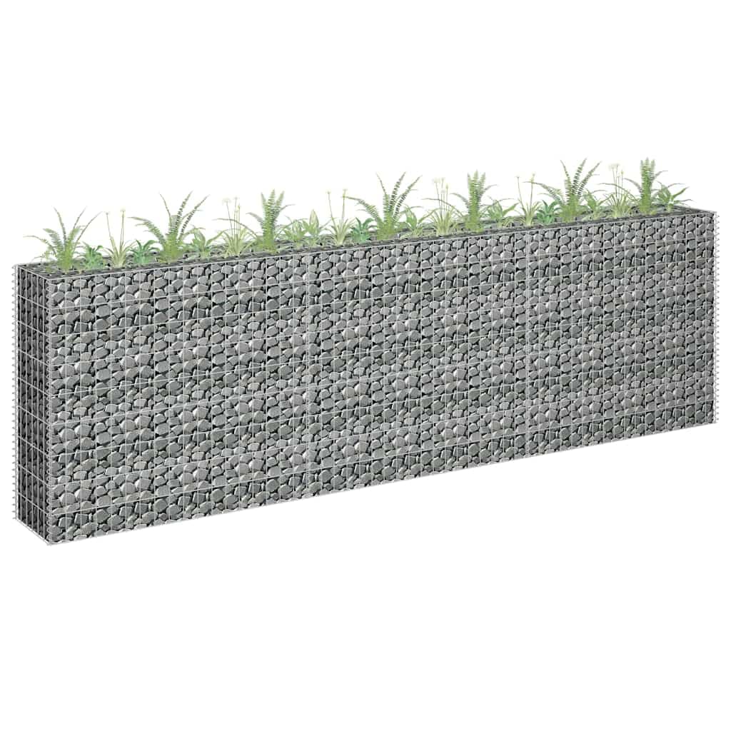 Gabion Jardinière en acier galvanisé de 270x30x90 cm