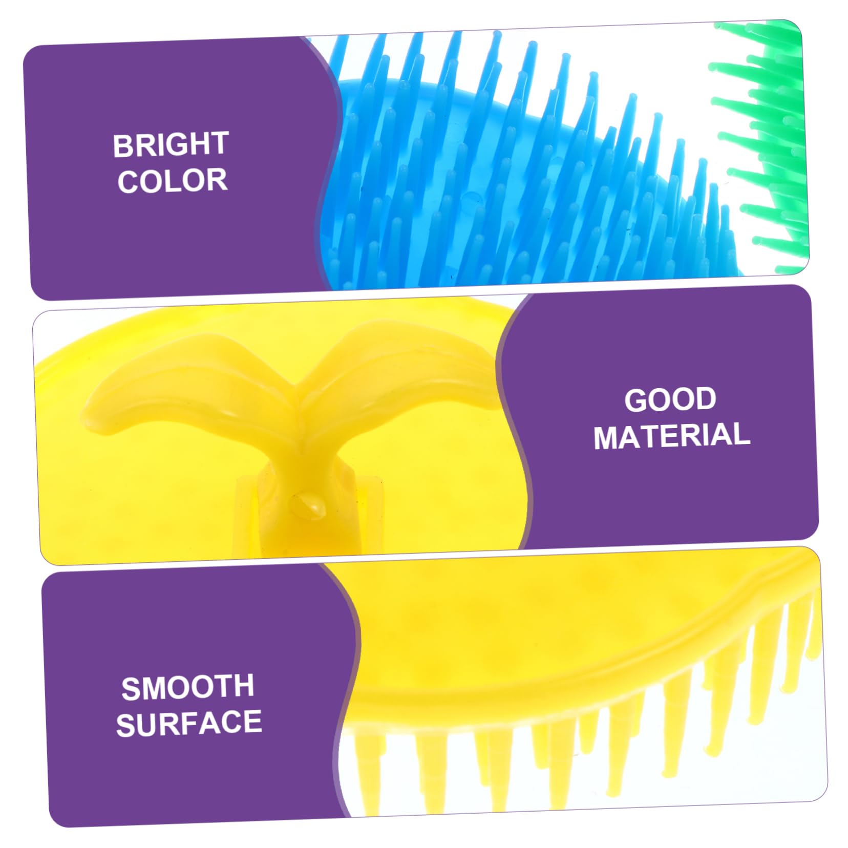 Cepillo Masajeador Cuero Cabelludo Ligero de Plástico Diseño Ergonómico y Clip de Mano, Adecuado para Lavar el Cabello y Promover Crecimiento Natural, Pack de 12 Color Aleatorio