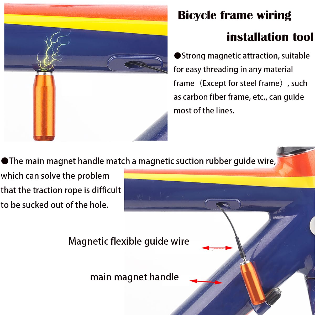 CENPEK Kit di Passaggio Cavi Interno per Bicicletta Infilatore Magnetico per Cambio Telaio Bicicletta O Passaggio Cavi Interno