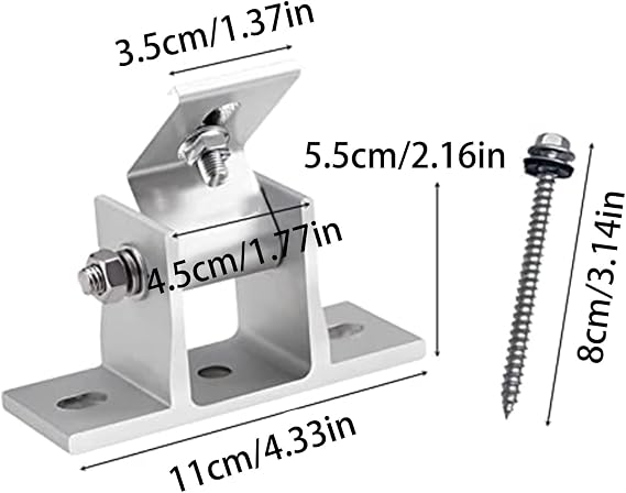 Adjustable Solar Panel Mount Brackets, 15-30 Degree Angle, Solar Panel Mount Racks for Wall, Roof, RV, Boat, Off Grid Solar Systems