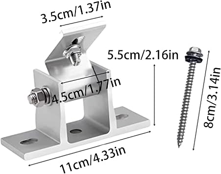 Adjustable Solar Panel Mount Brackets, 15-30 Degree Angle, Solar Panel Mount Racks for Wall, Roof, RV, Boat, Off Grid Solar Systems