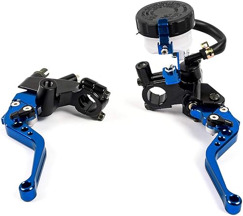 Aluminio 78 "0.866 in motocicleta freno maestro cilindro embrague palancas de depósito conjunto para motocicleta Motorbikr de 250CC a 500CC