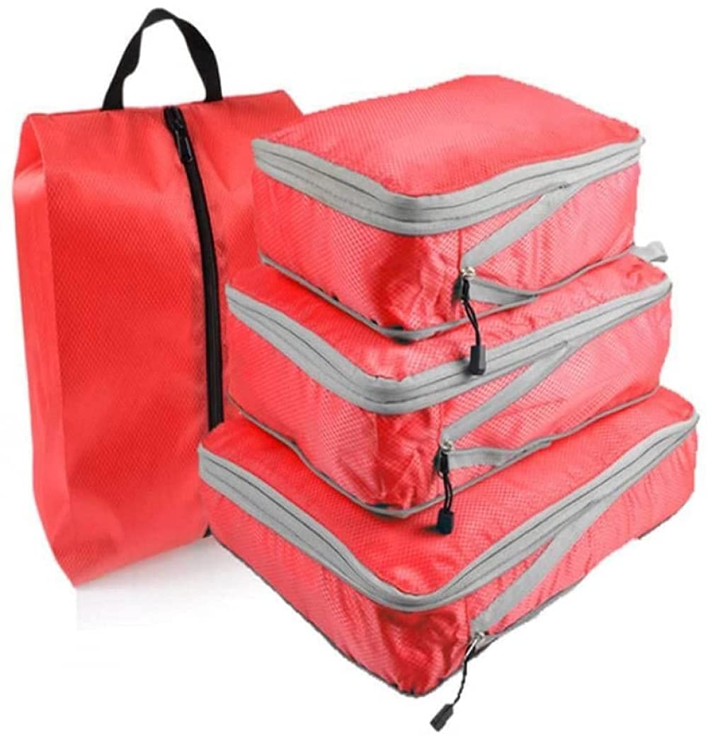 Confezione Da 4 Valigie Borse A Compressione Borse A Compressione Per Bagagli Abbigliamento Organizzatori Da Viaggio Deposito Bagagli Valigia Cubi Da Imballaggio Tasche Da Viaggio-5