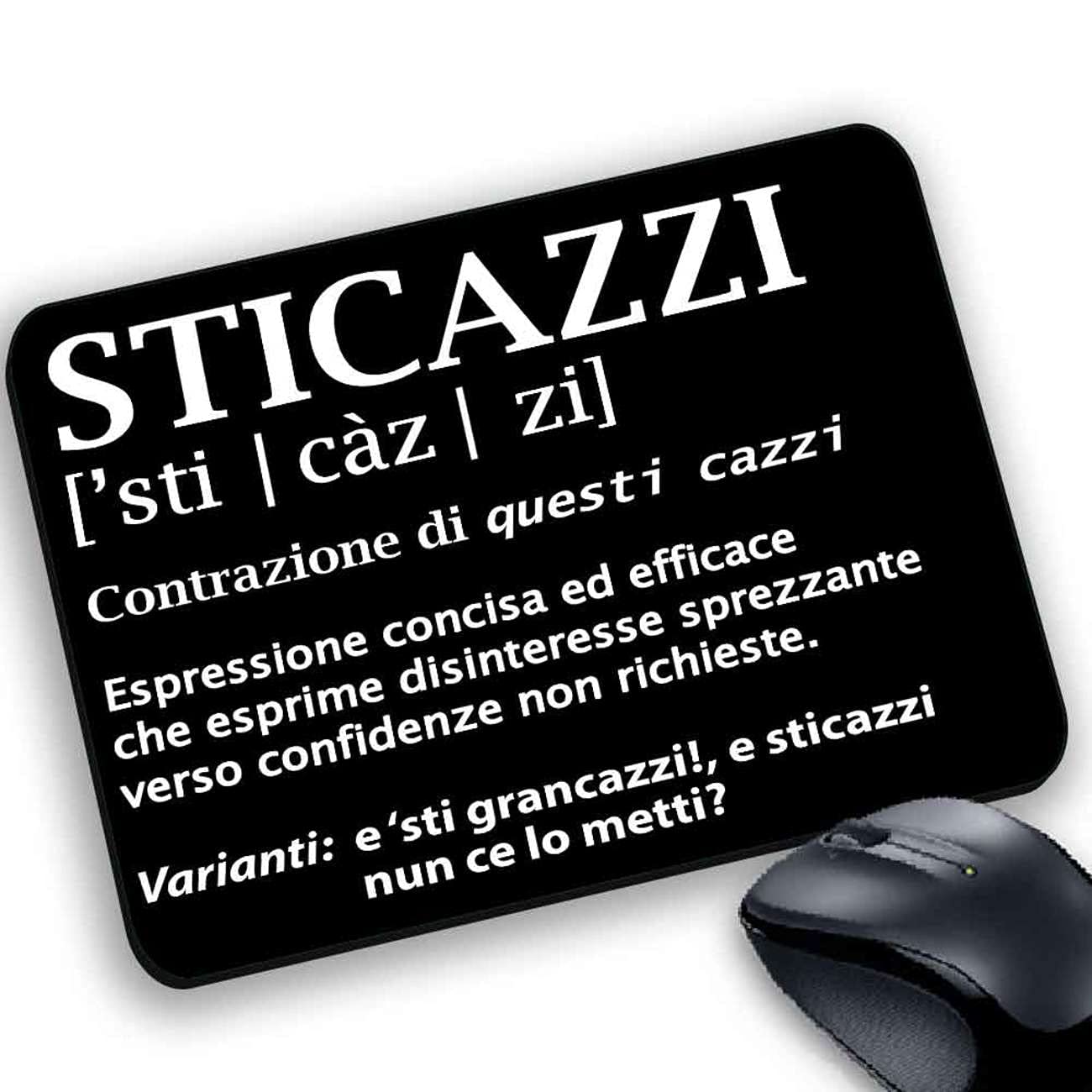 Tappetino Mouse Personalizzato 'Sbattere La Testa Qui' – Divertente E Antistress – 18x22 Cm, In Neoprene, Fatto A Mano In Italia