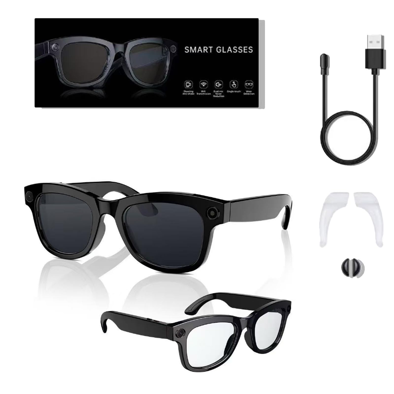 M01 Intelligent Camera and Video Glasses Built-in High-Definition Camera Equipped with Surround Sound Headphones and Speakers and Smart
