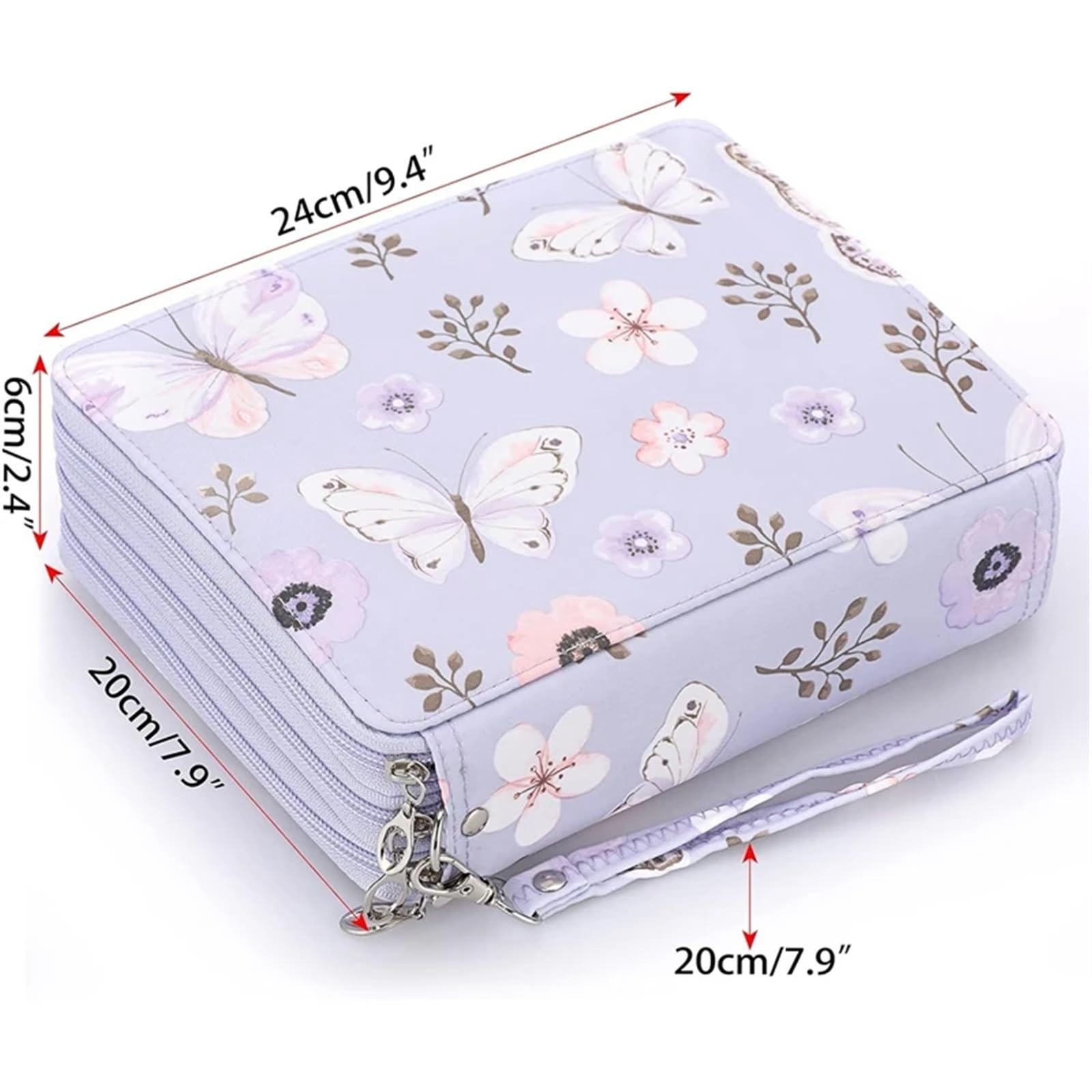 FedermäPpchen Buntstiftetui - Bleistifthalter mit 120 Fächern, Bleistift-Organizer mit großer Kapazität und Trageschlaufe, praktische Buntstiftbox(Purple)