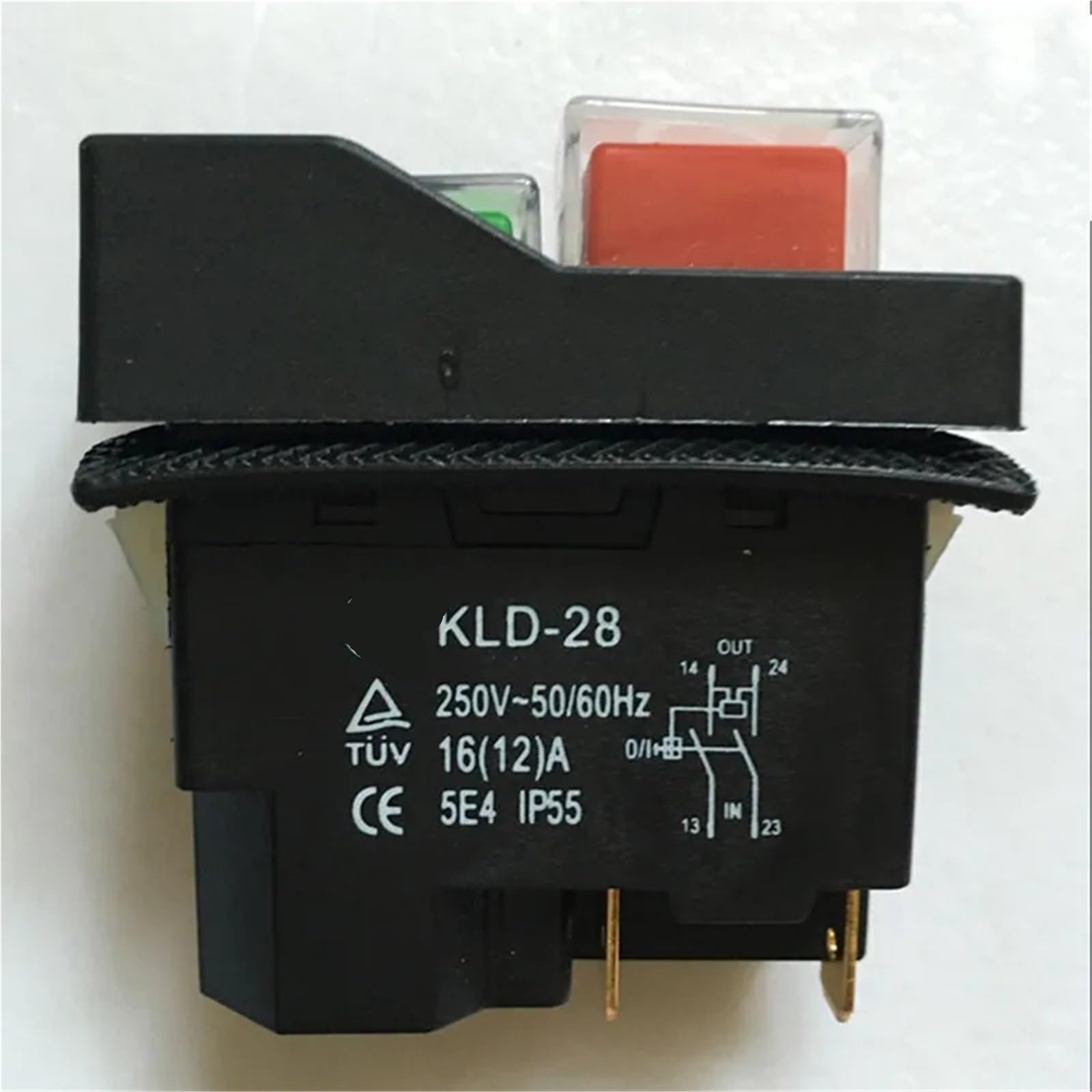 Interruptor electromagnético trifásico CA 230 V 16 A KLD-28 A KJD17, interruptor pulsador impermeable de potencia for máquina.(5 pin)