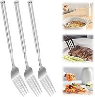 Vista 8 de Tenedor extensible de broma extra largo para asar a la parrilla, hornear, tenedores expandibles 2025 para postres de frutas, tenedores de cena