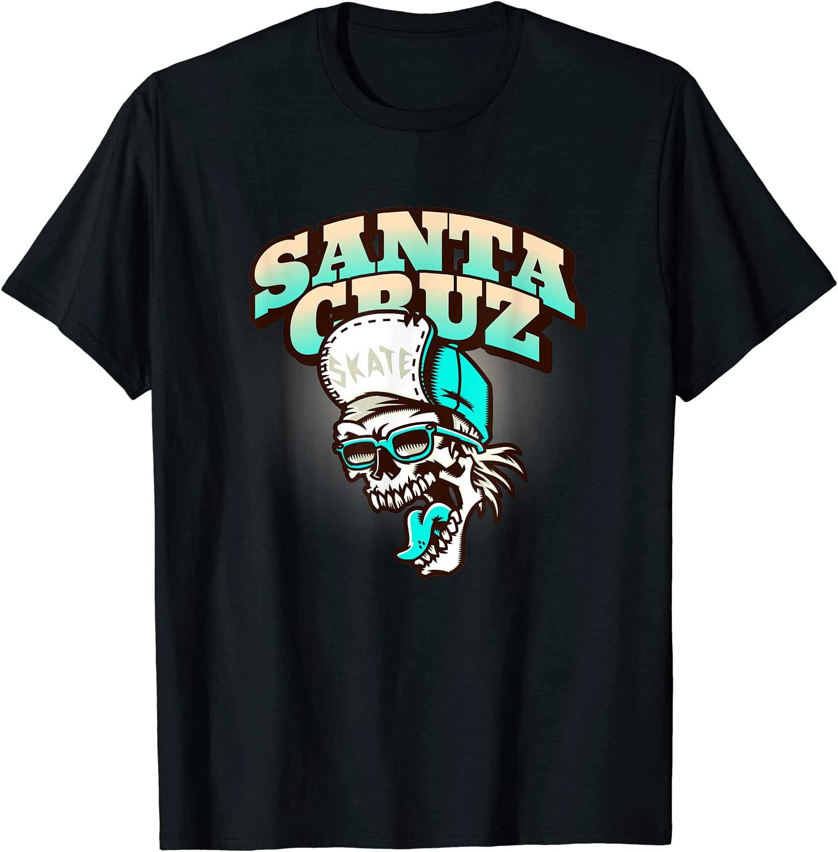 Epic Santa Cruz California Vintage Skelton Skater T-Shirt