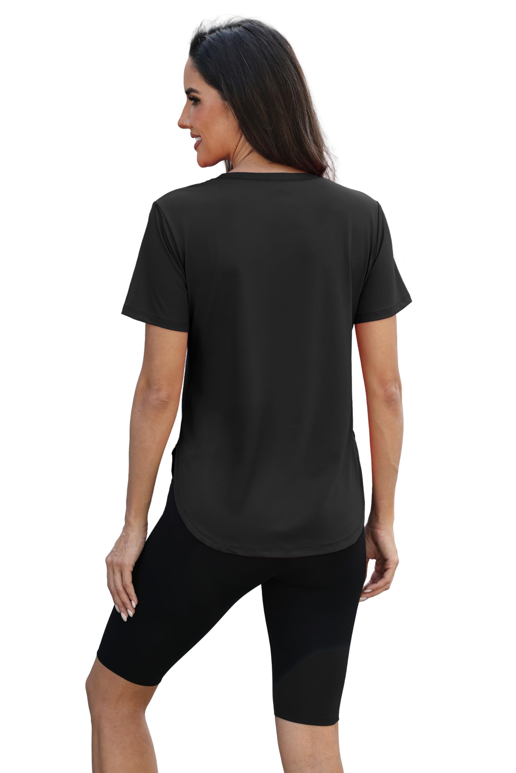 Women's Workout Tops for Women Sun Shirts UPF 50+ Short Sleeve UV Protection Shirt Lightweight Quick Dry Hiking Top for Women — view 4