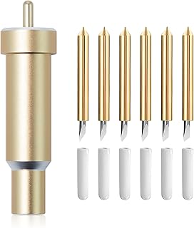 Keboyoe 6 Pcs Cuchillo De Corte Profundo y Carcasa Hoja de Corte Profundo Cuchilla de Punta Finade de 30/45/60 Grados Cuchillo Punta Profunda para Cricut Maker, Cricut Explore Air One, Air 2, Air 3