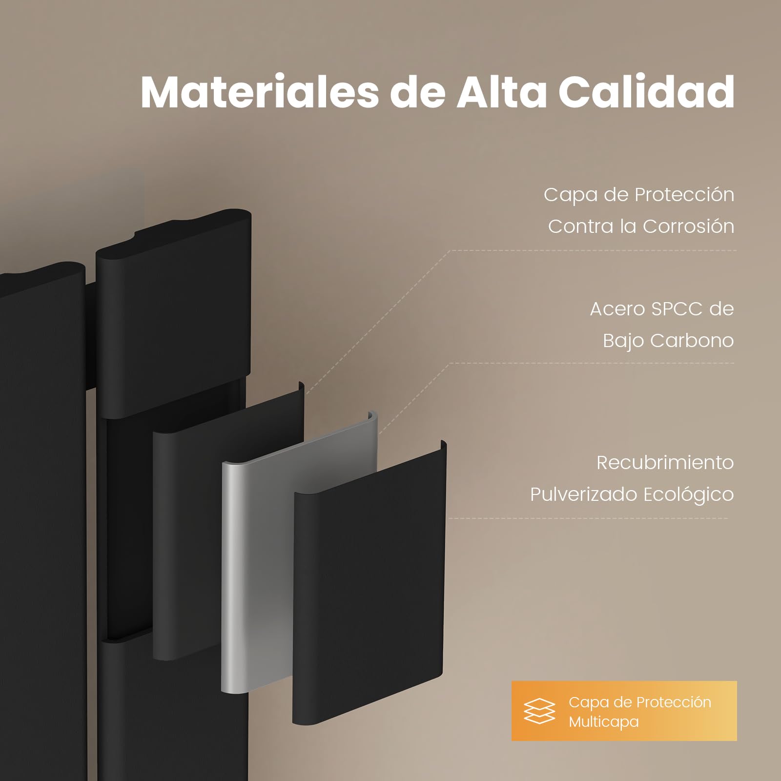 EMKE Radiador Compacto Vertical 1800x300 mm, Estrecho y Alto para Baño, Panel Plano Mural, Conexión Central, Diseño Elegante, 627 Vatios, Negro