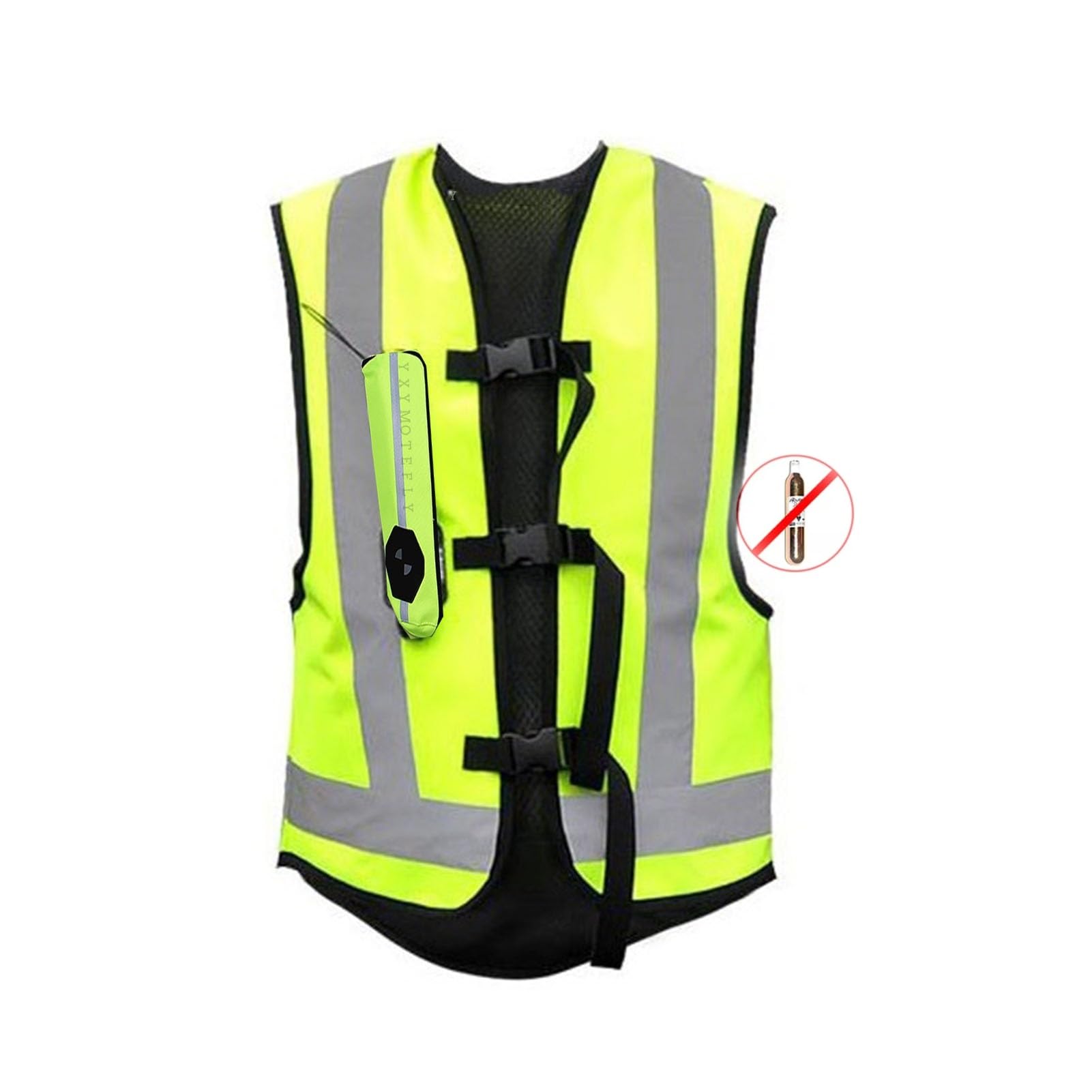 Chaqueta De Airbag Protectora De Motocicleta Reflectante Tamaño Ajustable, Con Banda Reflectante, Chaleco De Airbag De Motocicleta Ligero(Green,XXL)