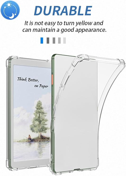 Case for Viwoods AiPaper Reader Tablet 6.13 Inch, yystao Airbag Soft TPU Protective Case Cover Compatible with Viwoods AiPaper Reader, Shockproof, Scratch-Resistant & Slim Fit, Clear