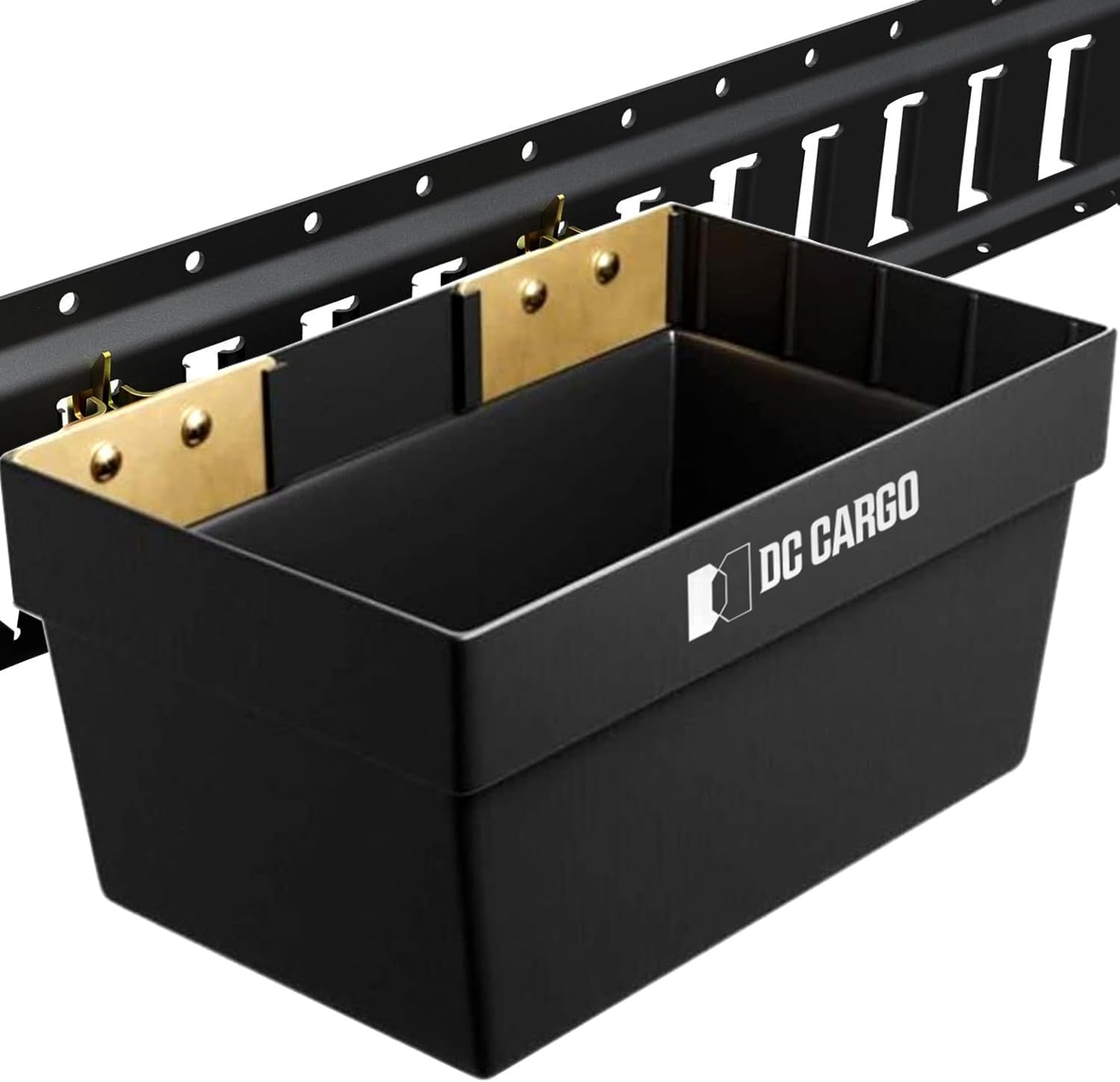 DC Cargo Mall E Track Storage Bin 2 Pack - Thick Plastic for Holding Heavy Items - 13" x 7-1/8" x 6-1/2" Etrack Accessories Storage Box for Trucks and Warehouses