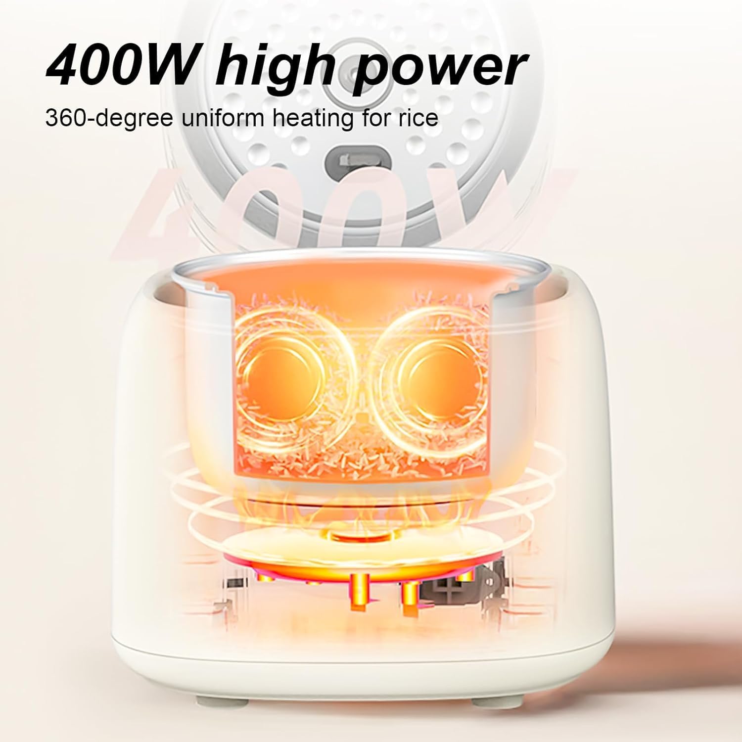 2.5-litre Low-sugar Rice Cooker With a Double-layered 304 Stainless Steel Inner Pot and Steamer Basket Stylish and Durable Design Featuring an Automatic Cleaning Function and Quick-cook Mmode (white)
