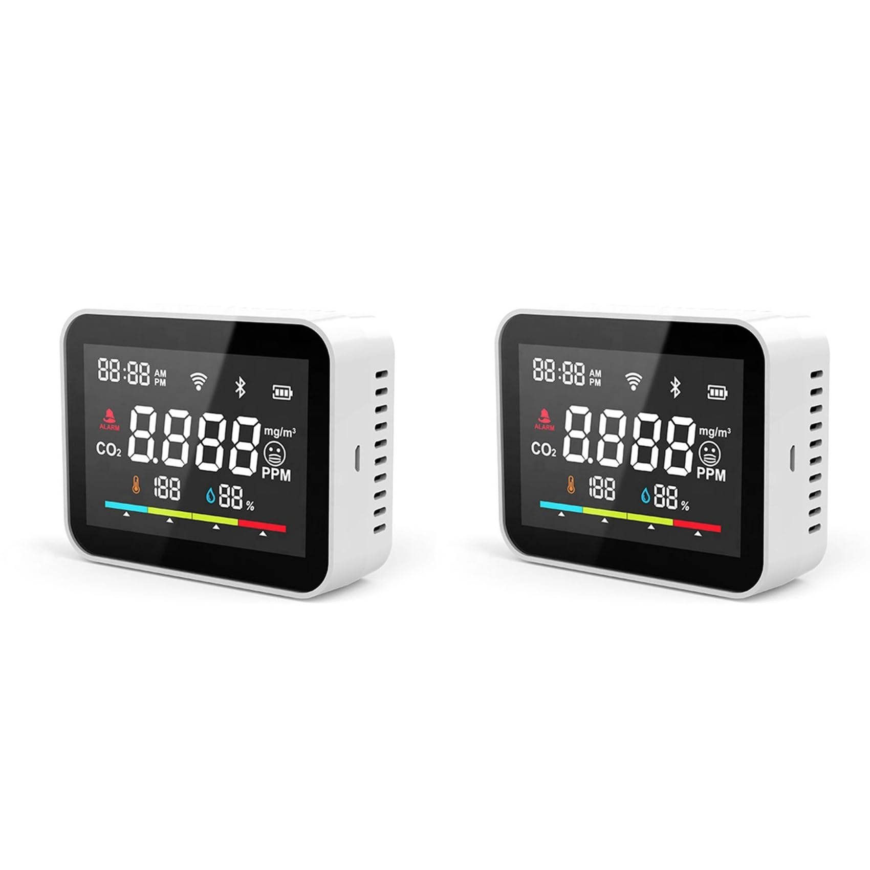 Jnchdghwa 2X Tuya CO2 Dioxide Detector WiFi CO2 Monitor Meter Co2 Sensor Indoor Agricultural Greenhouse Air Humiture Sensor