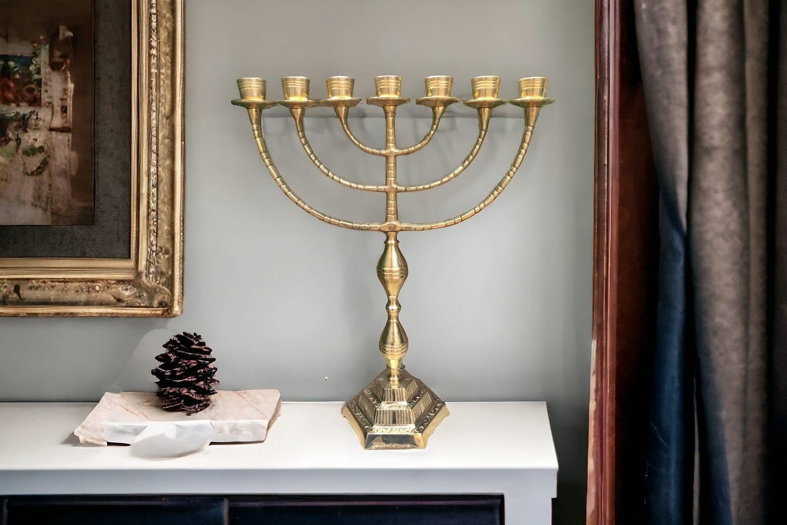 XL Jerusalem Temple Menorah Seven Branch Menorah 17