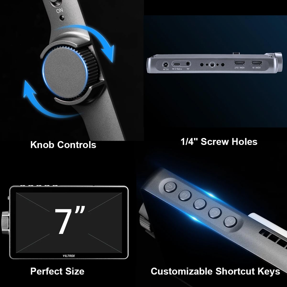 Amazon.co.jp: VILTROX DC-A1 7インチカメラフィールドモニター、超高