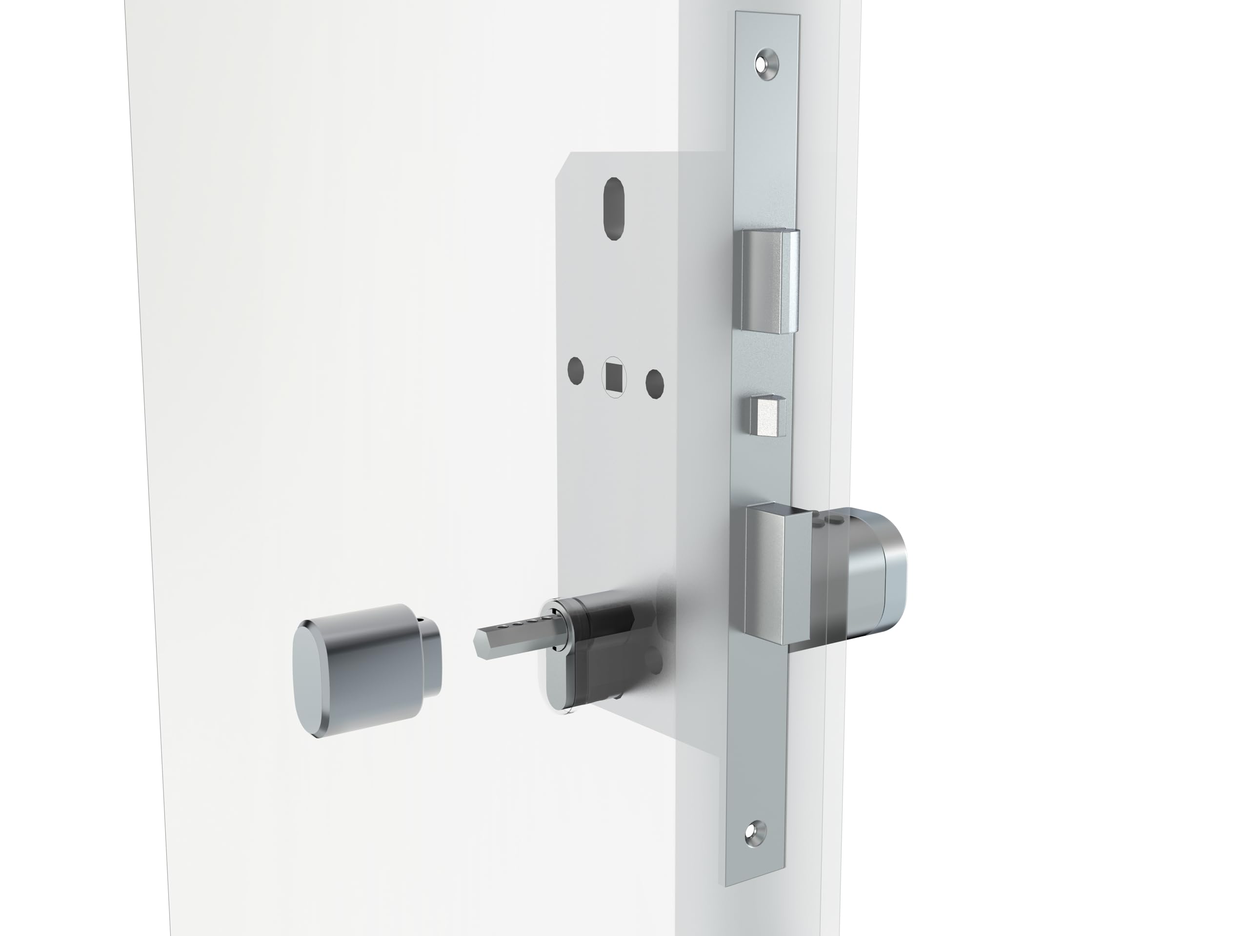 WizElek – Cilindro serratura smart Tuya Bluetooth, gateway Bluetooth/Wi-Fi incluso, lega di alluminio effetto inox argento – Accesso: codice, badge RFID (4), impronta, app, chiave (2)