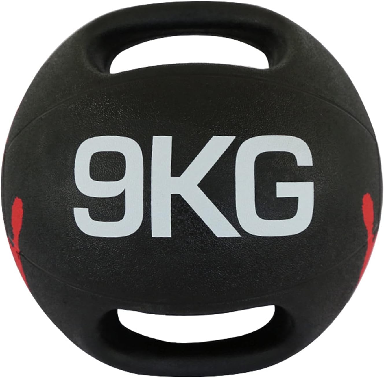 Palla Medicie Double Hadle Fitess Ball, Maschio E Femmina Core Stregth Traiig Aerobics Rubber Ball, 3 kg / 4 kg / 5 kg / 6 kg / 7 kg / 8 kg / 9 kg / 10 kg, Black, 9kg/19.8lbs