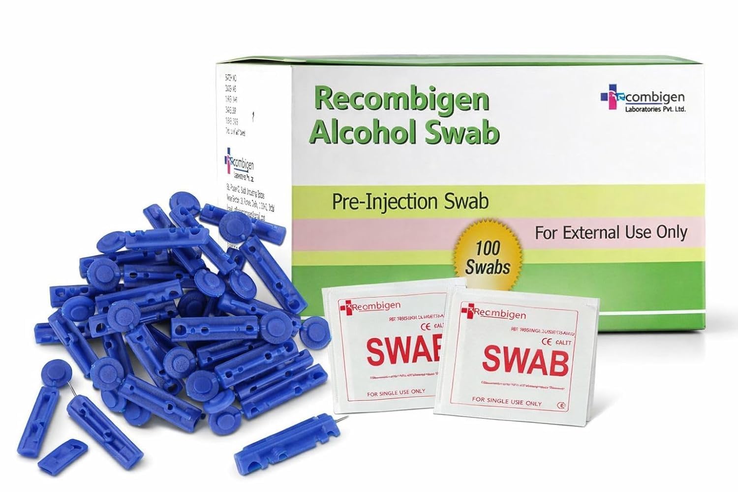 Blood Lancets 100 Pcs with Alcohol Swabs 100 Pcs Combo Pack | Sterile Disposable Glucometer Lancets | 70% Isopropyl Alcohol Prep Pads for Blood Sugar Testing-picture-21