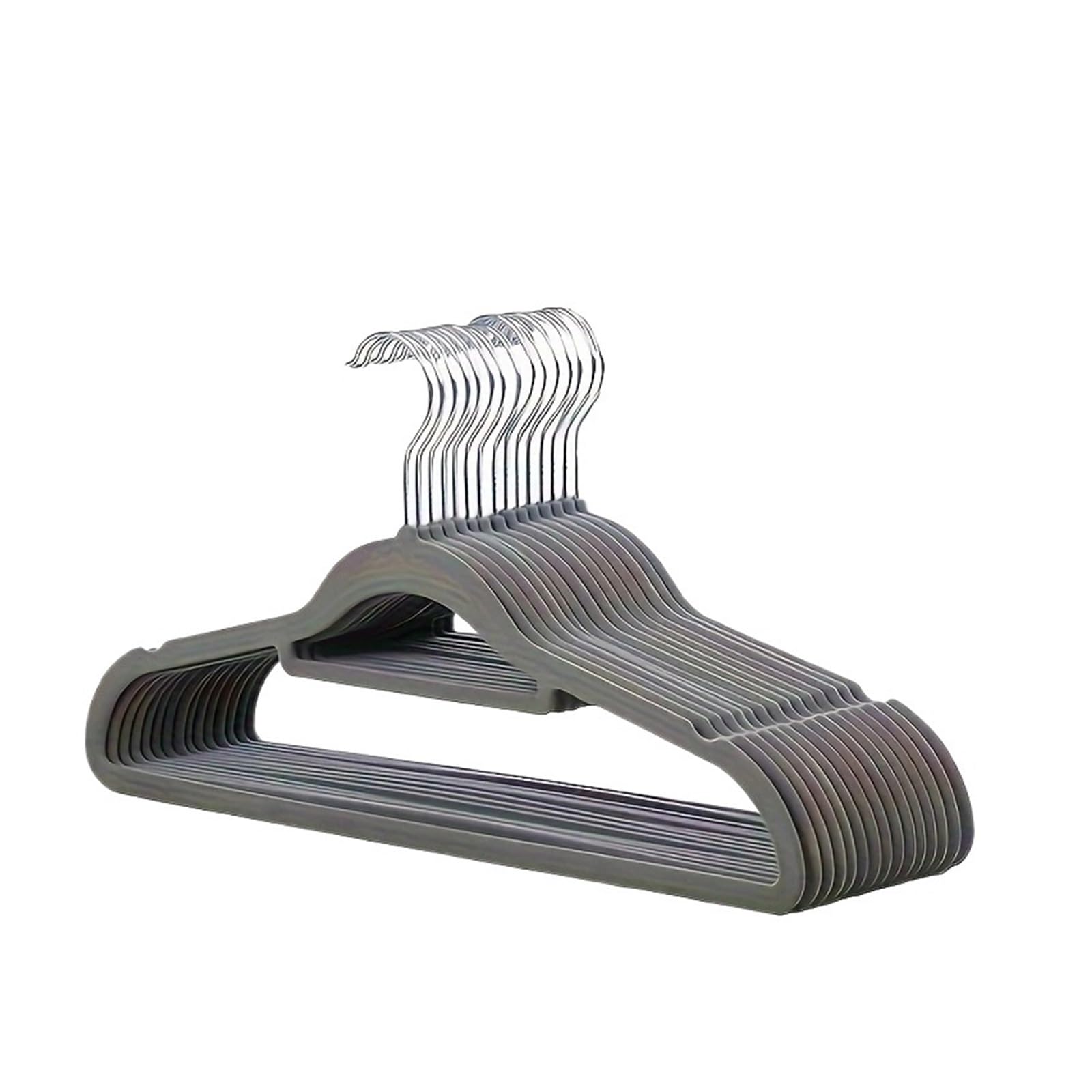 KFGISD, Household Adult Coat Hanger Non-slip To Prevent Shoulder Angle No Trace Can Be Folded Hanging Hanger ，Hangers(Grey)
